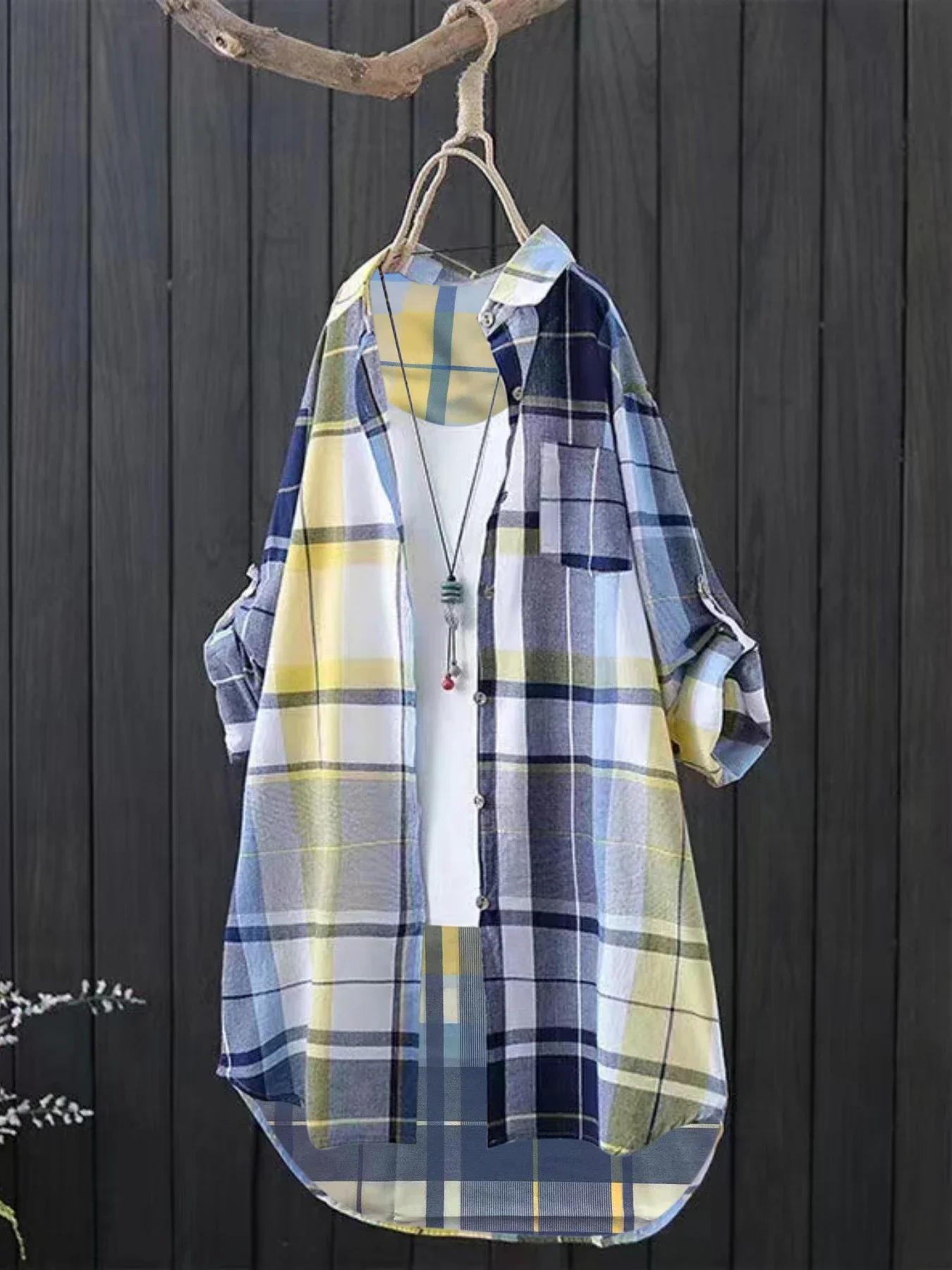 Plus Size Women’s Shirts 2025 Lapel Square Plaid Tops Long Sleeve Korean Style of Casual Fashion Single-breasted Sunscreen Coat Best Sellers In Women's Clothing Plus Size Women’s Shirts 2025 Lapel Square Plaid Tops Long Sleeve Korean Style of Casual Fashion Single-breasted Sunscreen Coat Best Sellers In Women's Clothing