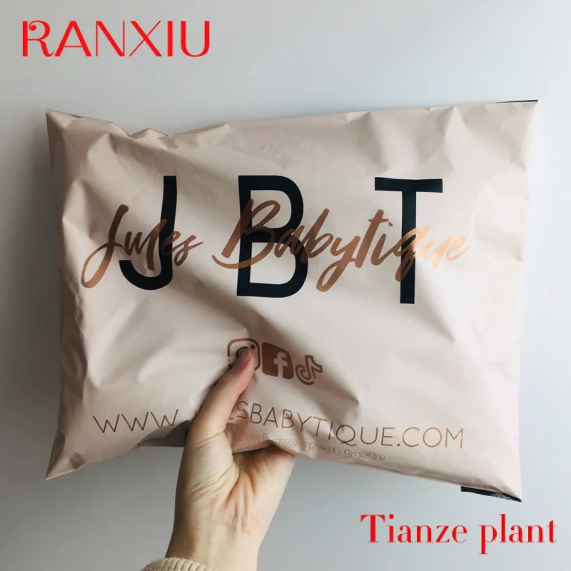 biodegradable nude polymailers waterproof plastic packing mailers bag eco-friendly packing print maile