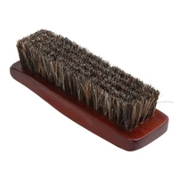 1pc Professional Wooden Handle Horse Hair Bristle Boot Shoes Buffing Brush 95AA 1