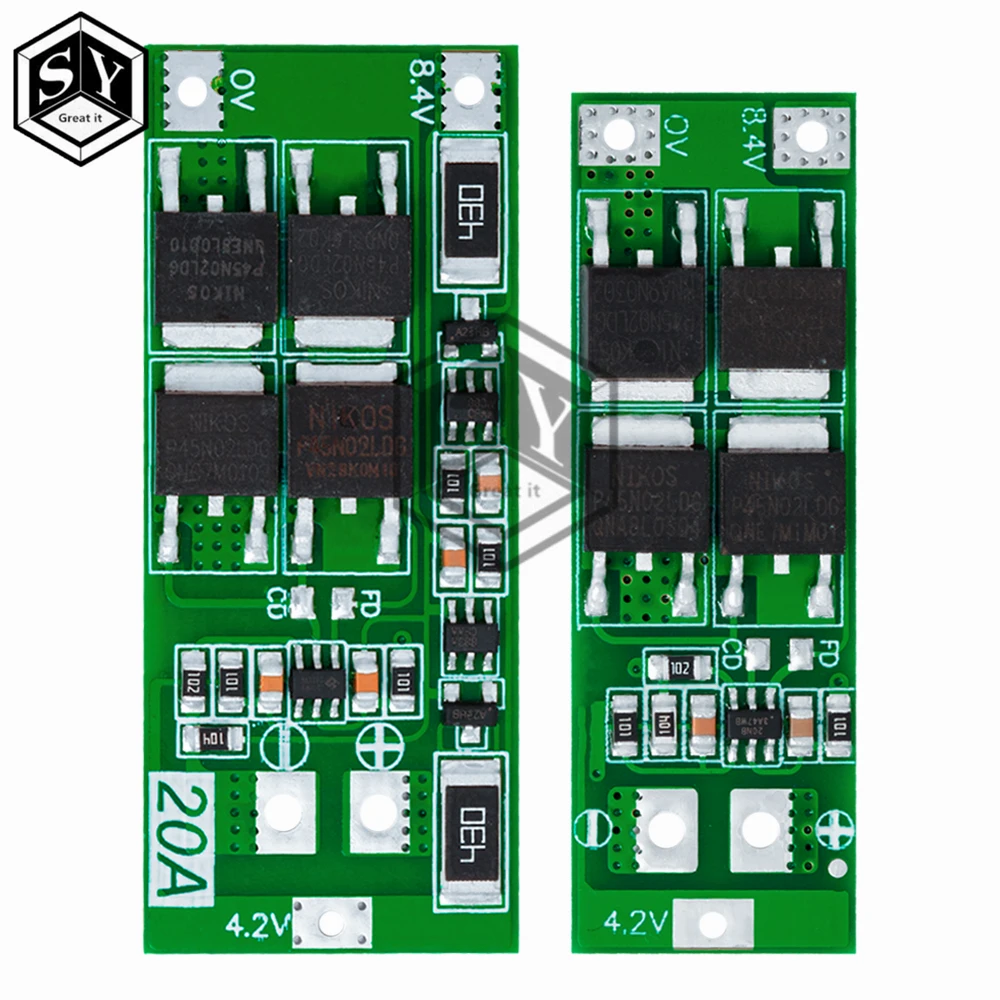 2S 20A 7.4V 8.4V 18650 Lithium Battery Protection Board/BMS Board Standard/Balance For DIY 6