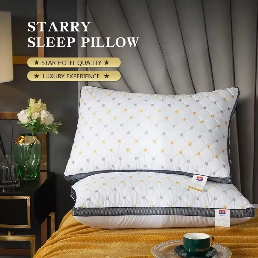 Soft Cotton Fiber Pillow 3D Neck Pillow Suitable for Sleeping Bedrooms and Hotels Comfort and Quality 1pc Hotel Style Decorate 3