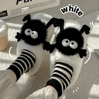 Cute Warm Slippers Cushion Slides Soft Warm Comfort Flat Fur Woman Cartoon House Slippers Funny Shoes Fluffy Comfy Shoes 1