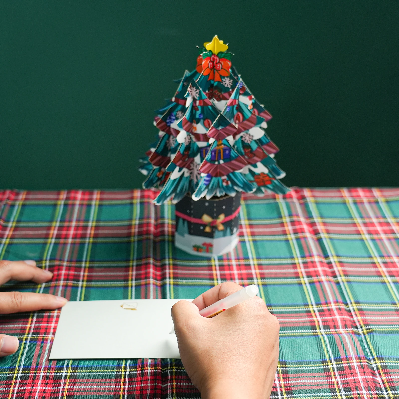 Christmas Tree Pop Up Card, 3D New Year Card, Christmas Bouquet Pop-up Card