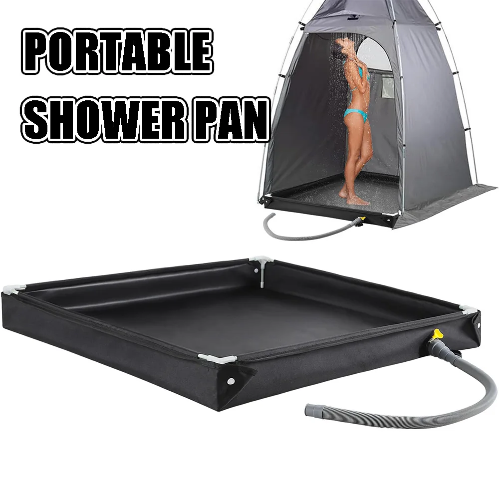 Portable Shower Pan, 41 X 41 X 10Inch Outdoor Shower Base Foldable Shower Base With Drain Pipe Camp Shower Mat B9bce488 4fa2 4b6f B2e4 18cb4bec43c1.f3d66524d785a0434215a995fca96749