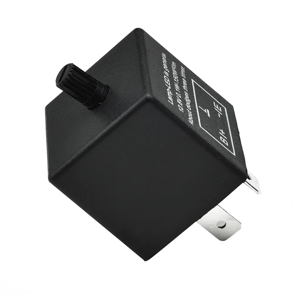 

12V 3-Pin LED Flasher Relay For MotorcycleTurn Signal Light Adjustable Frequency Electronic Moto Indicator Light Flash Relay