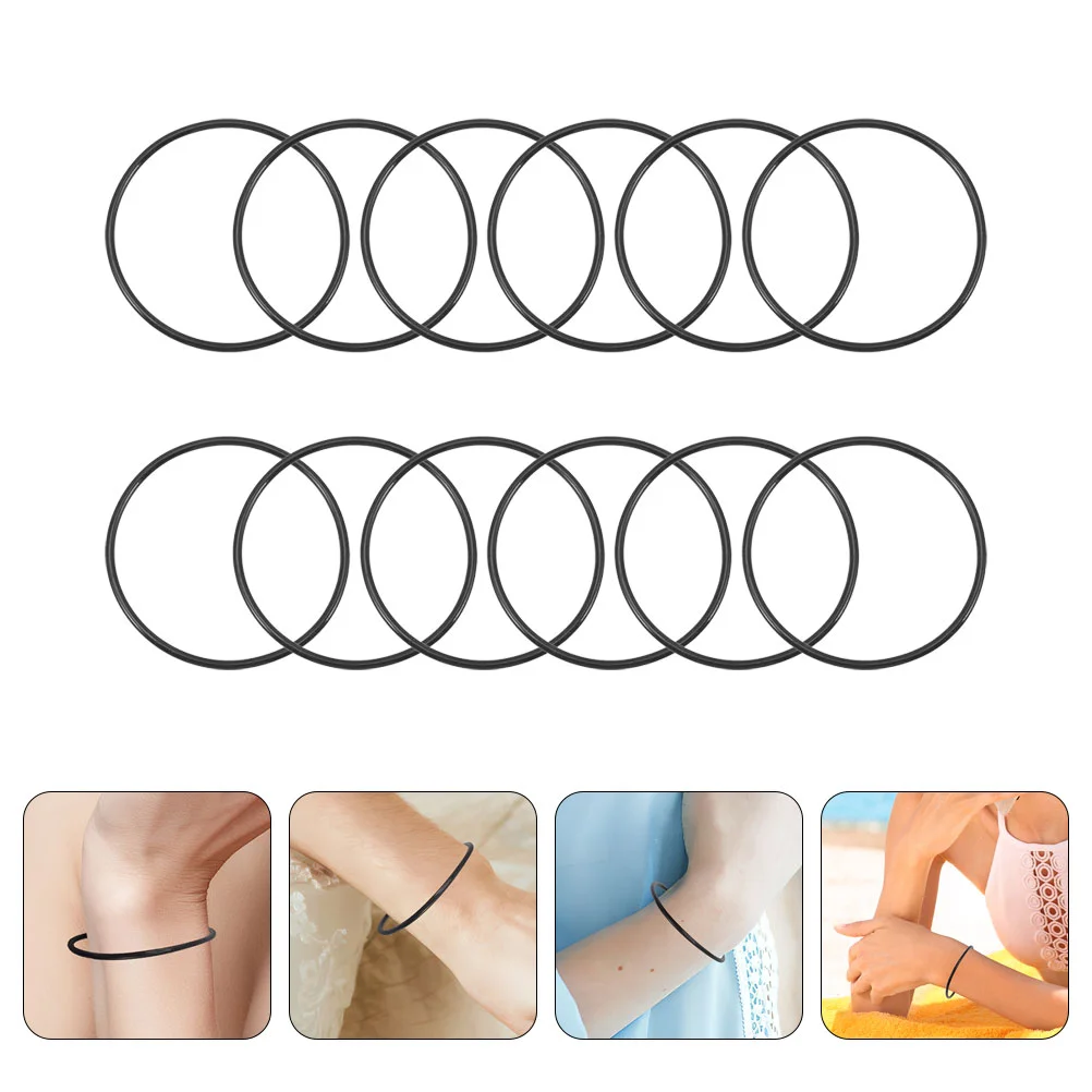 

12pcs Blank Silicone Wristband Lightweight Elastic Jelly Wristband Decorative Stretch Bracelet
