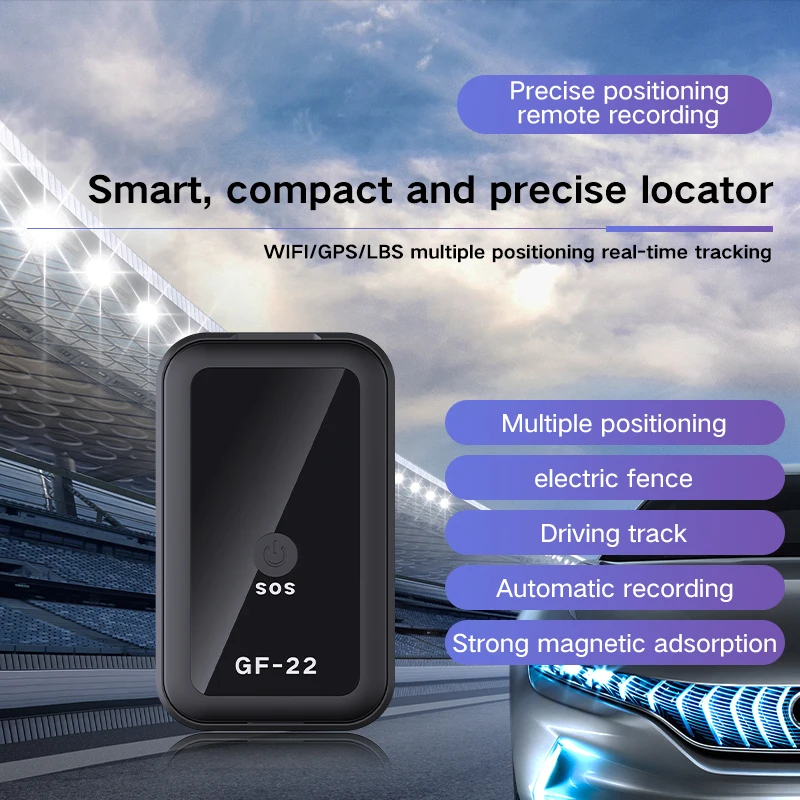 GF-22 Car Tracker Mini Car GPS Locator Anti-Lost Recording Tracking Device  With Voice Control Phone Wifi + LBS + AGP Position