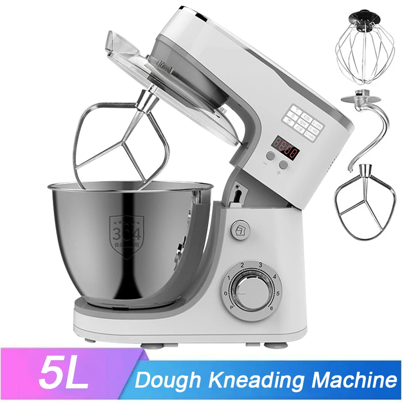 1000W 304 Stainless Steel Bowl Cream Whipping Machine Whisk Egg White  Kneading Mixing Cake Dough Batter Beater for Dessert Shop