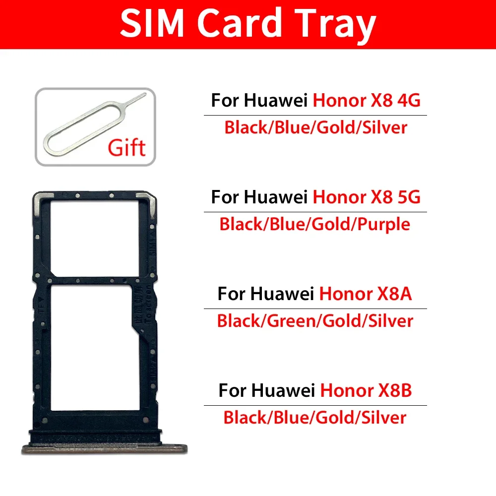 Huawei Honor X8 4G 5G X8A X8B SIM 카드 트레이 슬롯 홀더 교체 부품과 호환 가능
