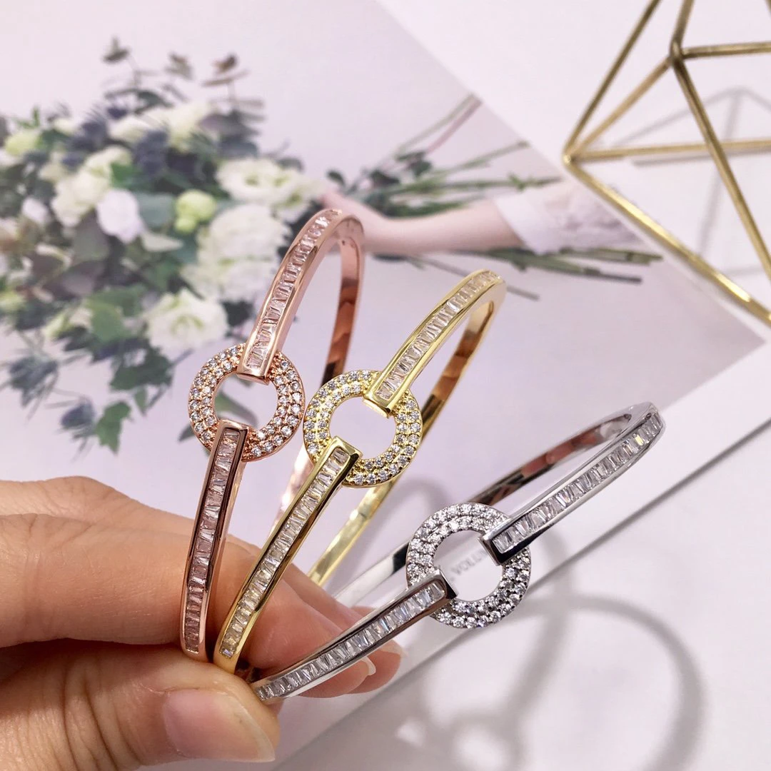 2022 Hot Trend Brand Luxury Circle Diamond Bracelet Gold Rose Gold SilverEveryday Wear, Party, Birthday