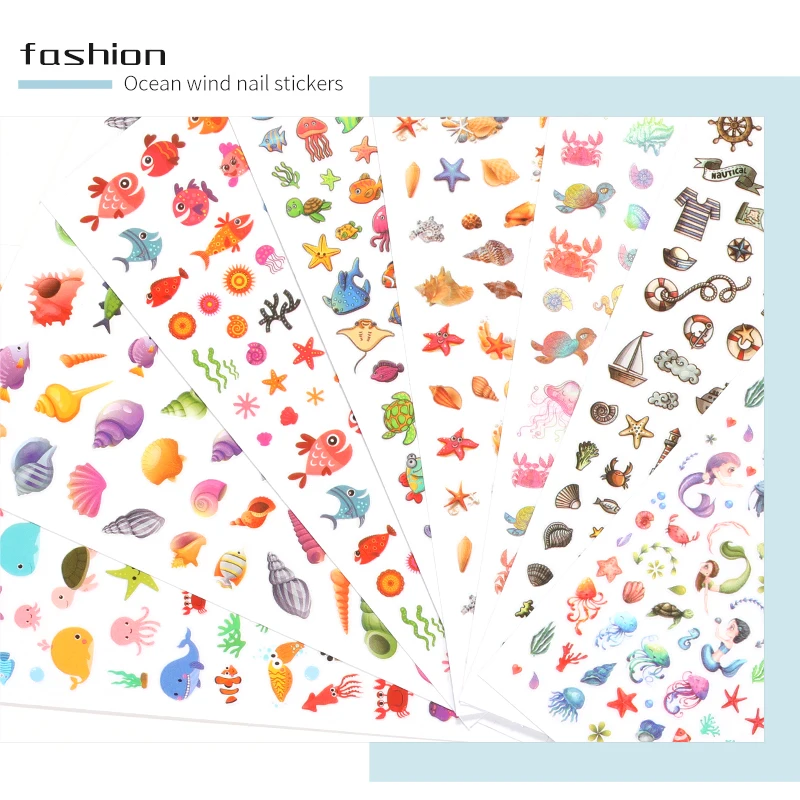 

1pc 3D Sea Animal Seashell Sea Turtle Starfish Self Adhesive Transfer Slider Nail Art Nail Stickers DIY Nail Art Decoration
