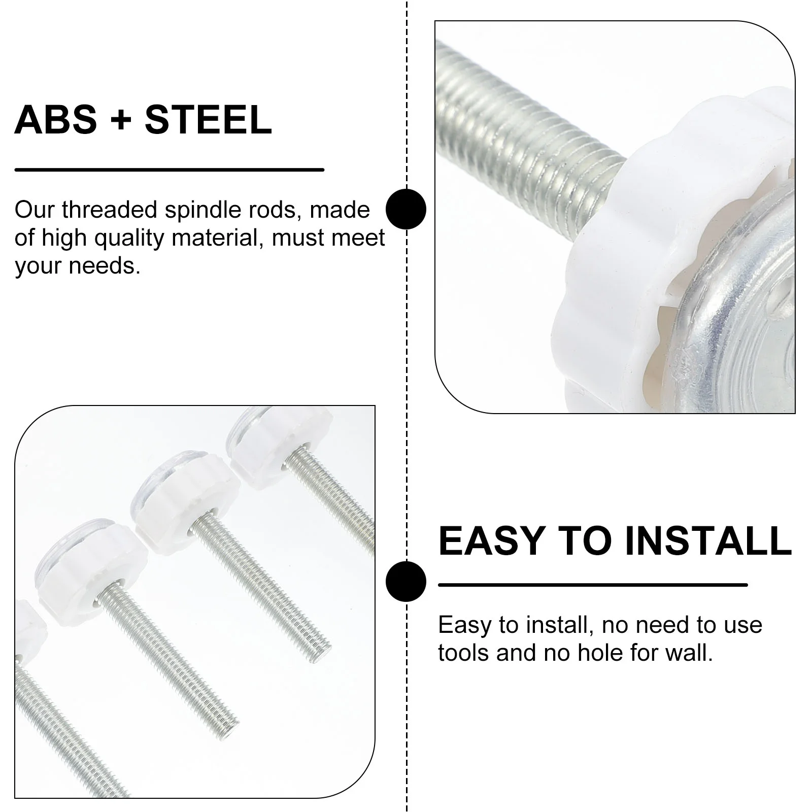 4 Pcs Bolt Fittings Baby Gate Replacements Bolts Threaded Spindle Rods Screw Kit Adapter Gates Mounted