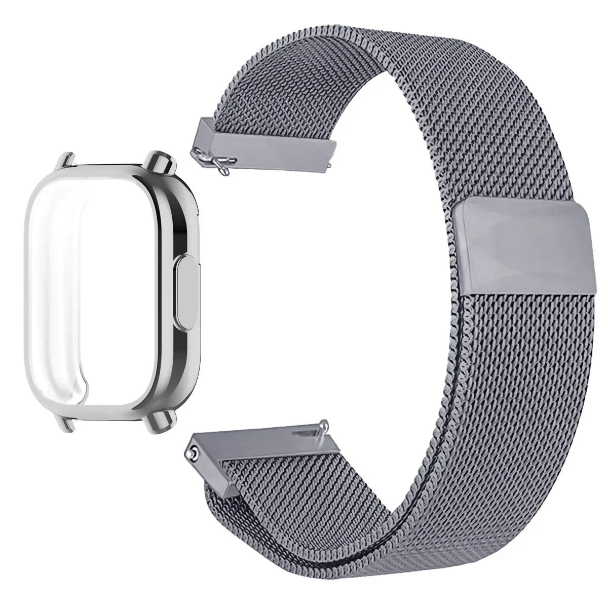 Milanese Mesh Strap with Case and Screen Protector - Premium Watchband Bracelet Accessories