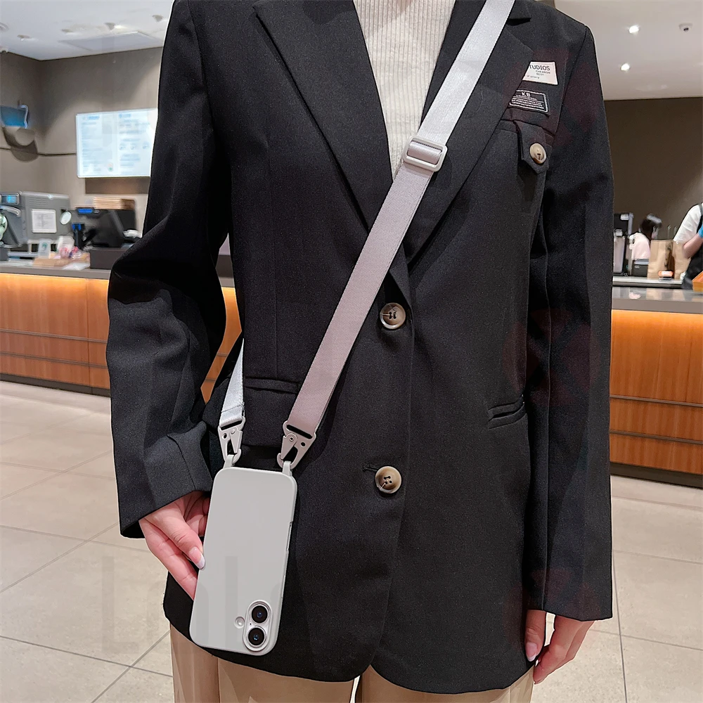 Luxury Crossbody Necklace Cord Strap Case For iPhone 16 15 14 12 11 13 Pro Max XR X XS 7 8 Plus Soft Shockproof Protection Cover_voghion.com