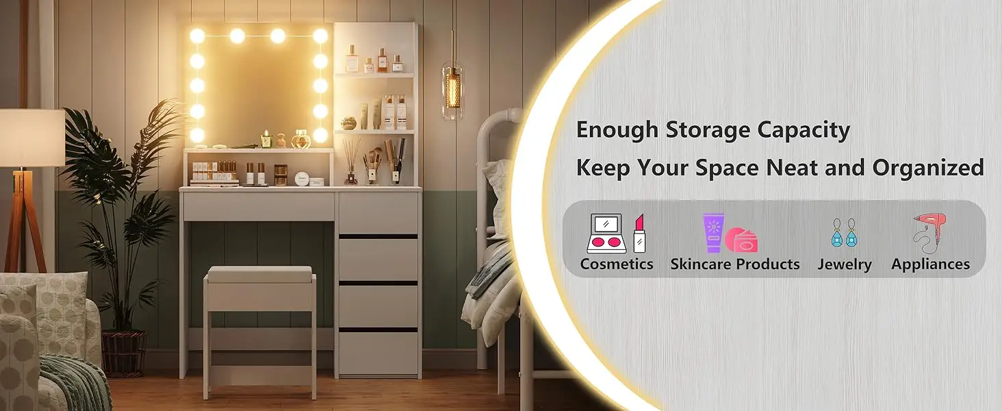 vanity desk with light