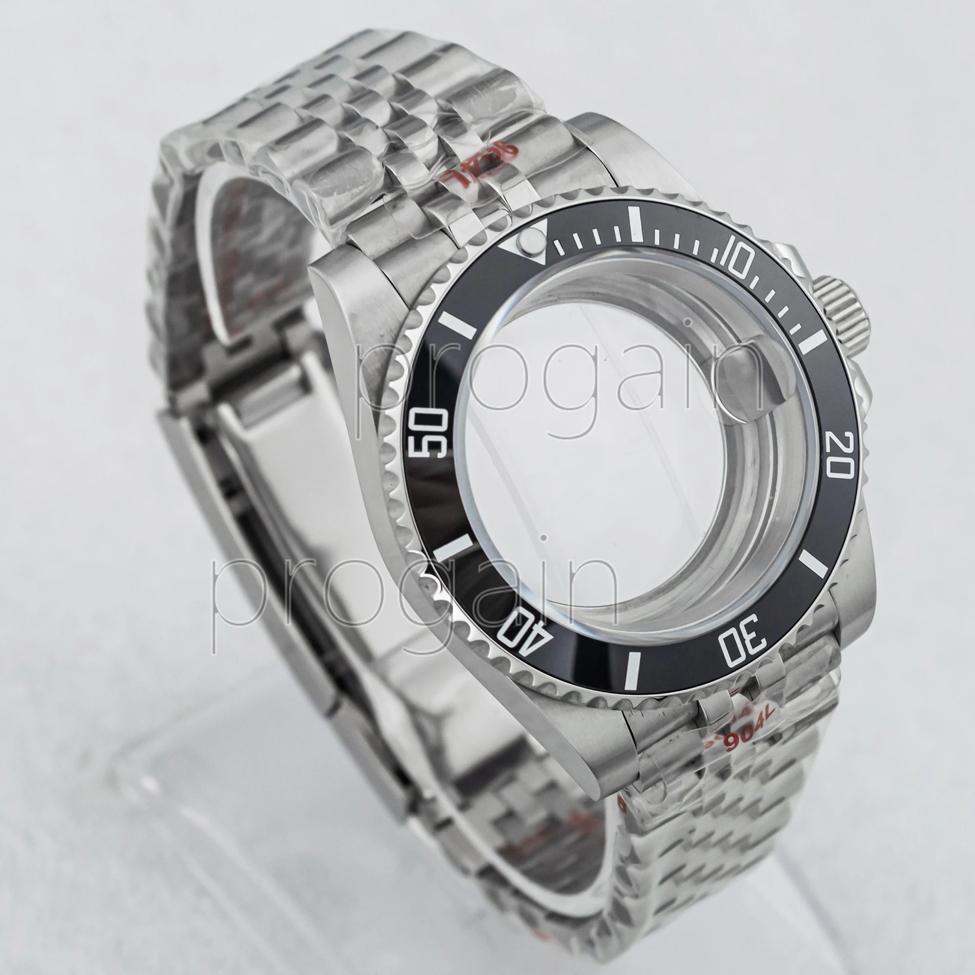 40mm NH35 Case Sapphire Glass Men Watch Stainless Steel Jubilee Strap Waterproof Watch Case Fit NH35 NH36 NH34 Movement