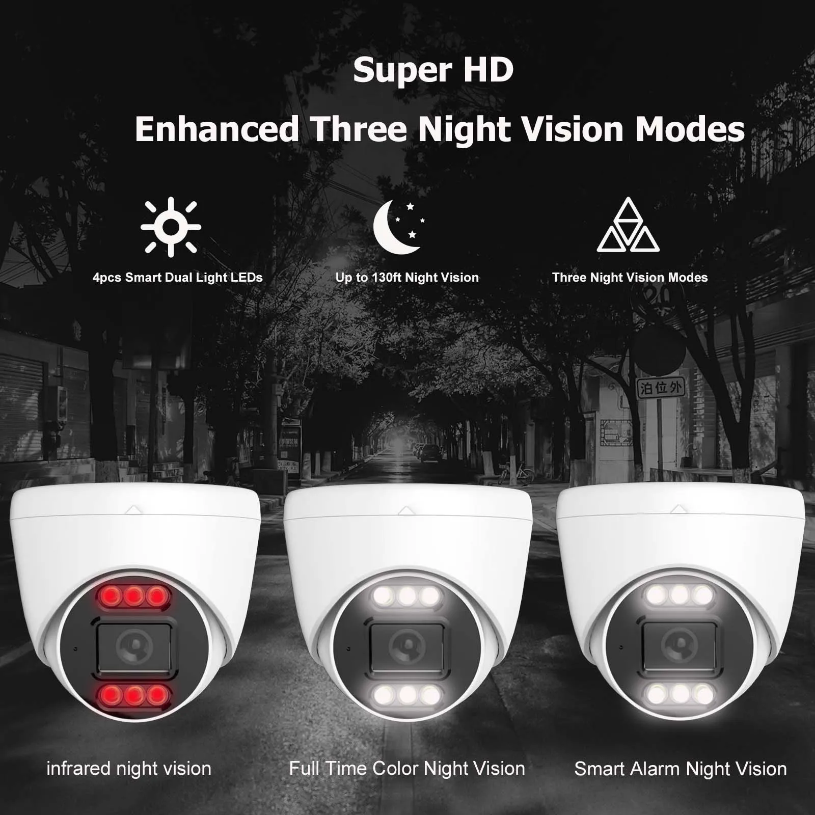 4K 8MP PoE IP Security Camera, 4MP/5MP Optional, Two-Way Audio, Dual-Light Night Vision, H.265, ONVIF Supported Surveillance Cam 2