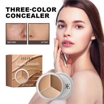 3 Color Full Coverage Concealer to Conceal Redness Dark Circles Natural Color Brighten