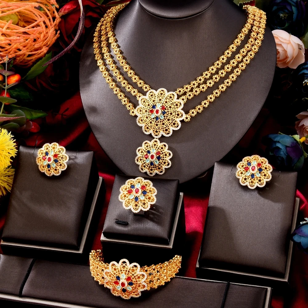 

Missvikki Original Luxury Gorgeous Sparkling Earrings Necklace Jewelry Set Super CZ for Noble Women Bridal Wedding Best Gift