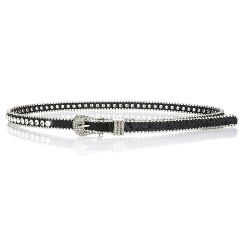 Bling for Rhinestone Belts for Women Western Cowgirl Bling Studded Suede Leather
