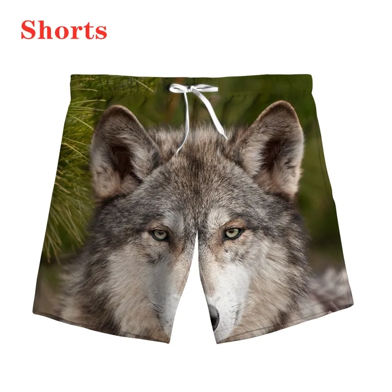 New 3D Printing Animal Wolf  Fashion Men Women Tracksuits Crewneck Hip Hop Shorts Plus Size S-7XL