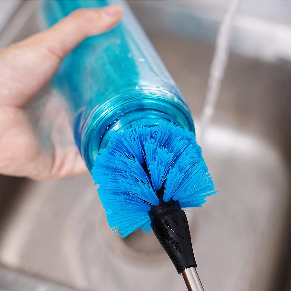 38cm Plastic Long Handle Bottle Thermos Cleaning Brush Household Kitchen Thermos Teapot Cleaner Tool for Wine Glass Baby Bottle 4