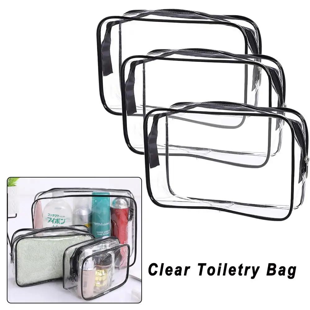 Cosmetic Bag Women Waterproof Zipper Storage Pouch Transparent Toiletry Makeup Case