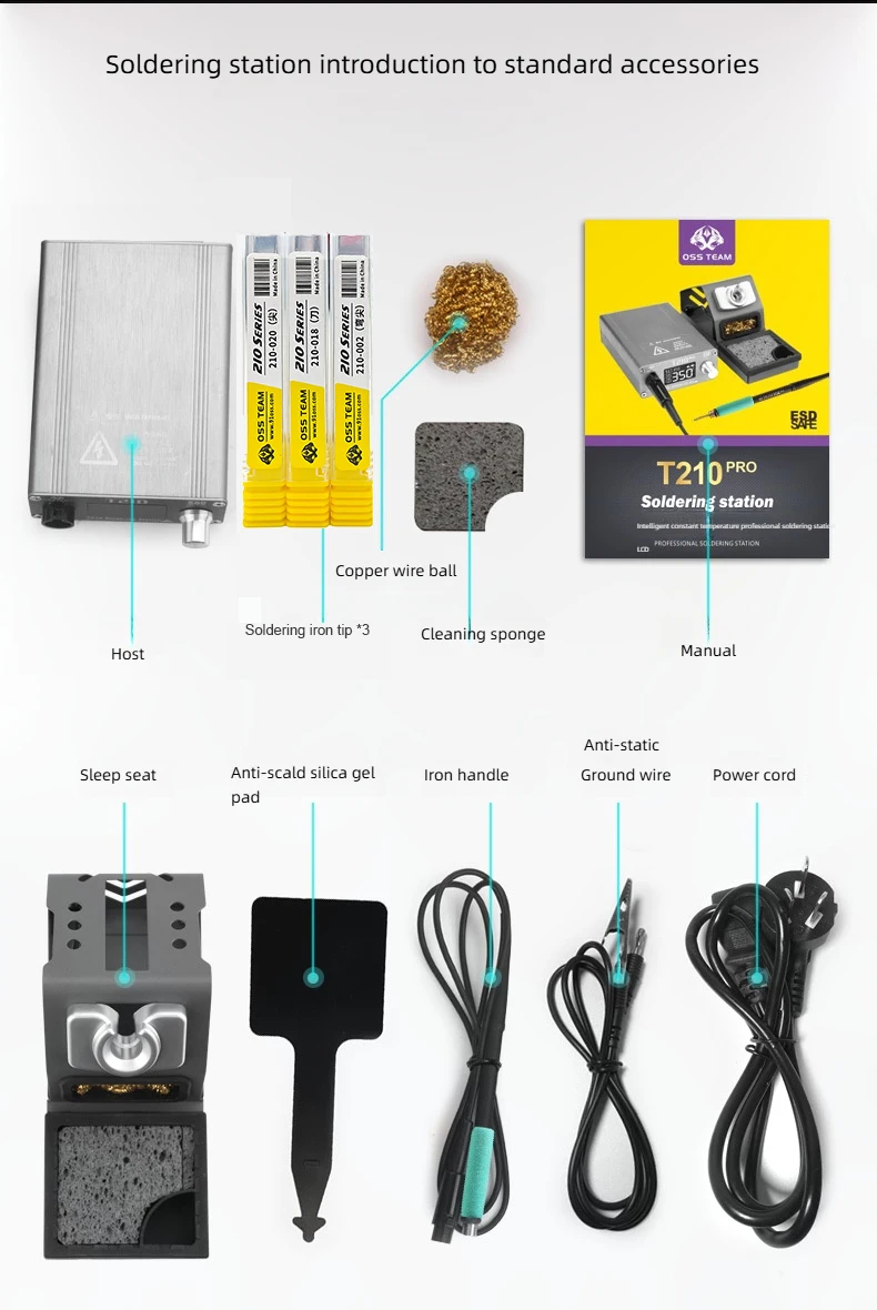 T210Pro Soldering Station 75W LCD Digital display for Precision repair mobile ph