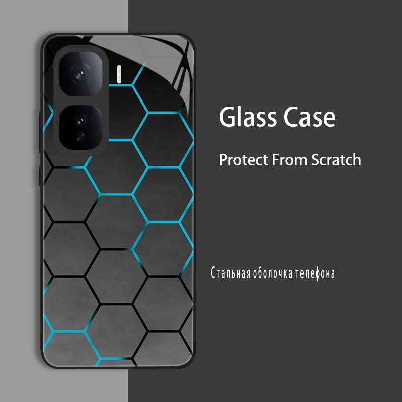 Enhanced Product Title: Premium Tempered Glass Protective Case with Hard Bumper
