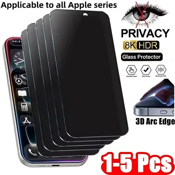 1-5 pezzi protezione schermo privata in vetro temperato anti-spia a copertura totale per iPhone 15 14 13 12 11 16 17Pro MAX 16Pro XS Max XR