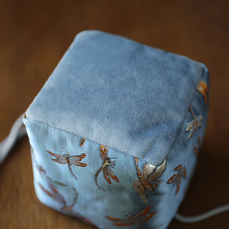 Portable Travel Drawstring Teacup Bag Japanese Style Cotton Cloth Tea Pot Cup Organizer Velvet Fabric Storage Bag 5