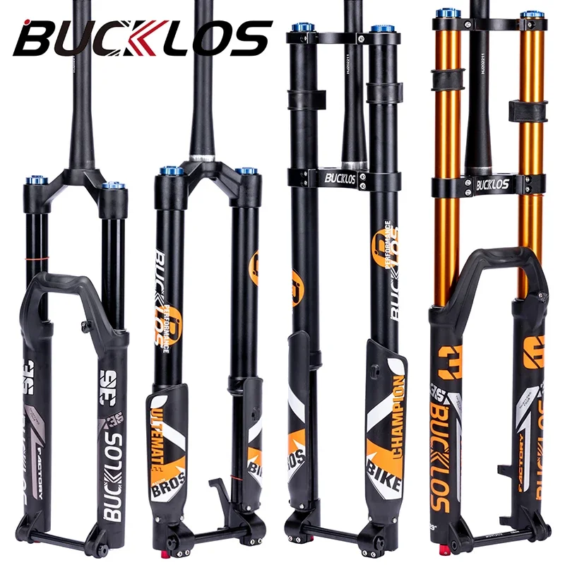 

BUCKLOS 27.5/29 Inch Bike Boost Fork 15*110mm Travel 180mm MTB Air Fork Dual Crown Downhill Bike Suspension Fork Bicycle Parts