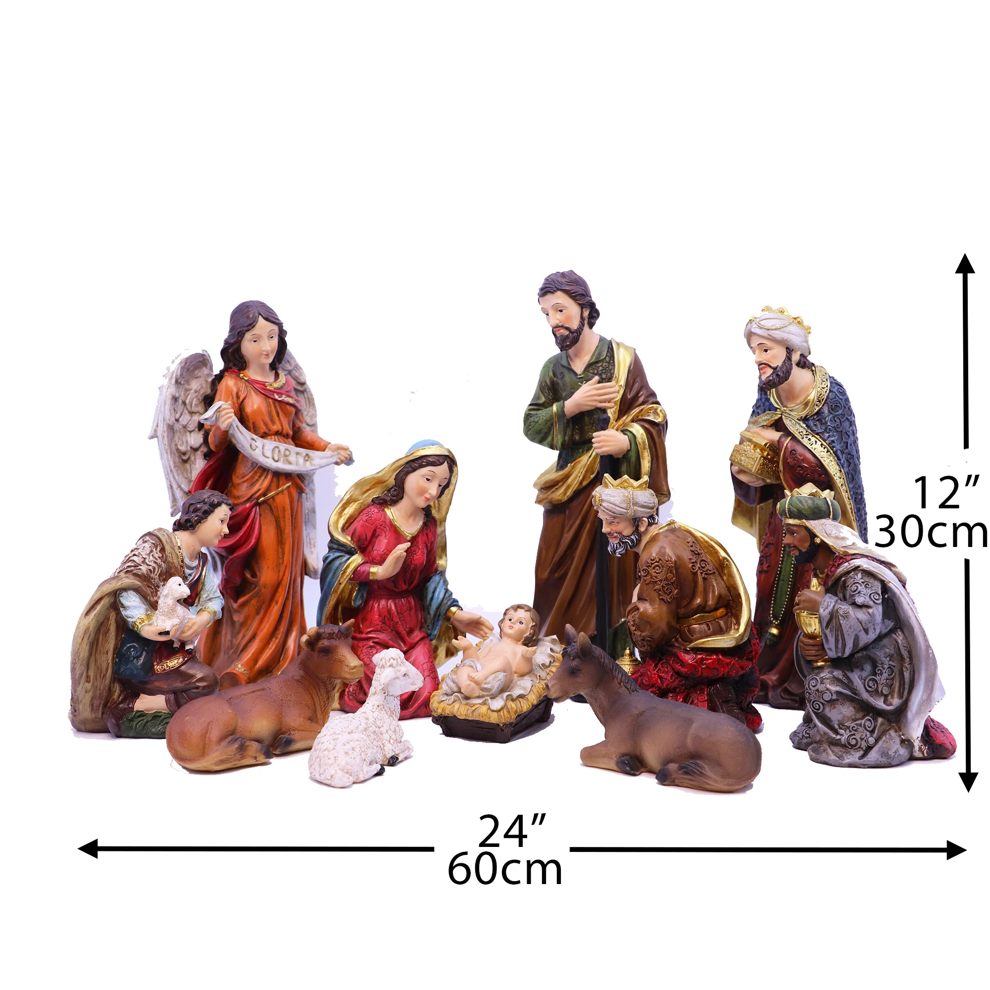 Statue Nativity Scene Set Baby Jesus Manger Christmas Crib Figurines  Miniatures Ornament Church Xmas Gift Home Decoration - Figurines &  Miniatures - AliExpress