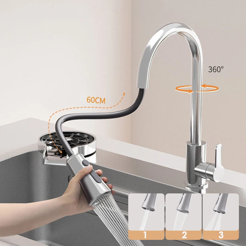 304 Stainless Steel Kitchen Sink With Faucet Single Bowl Basin Workstation Topmount Silvery Sink With Cup Washer