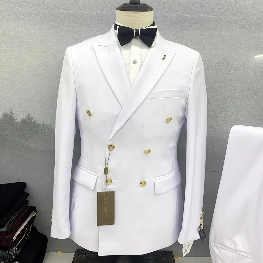 Men's suit double breasted wedding business slim suit men LY86030