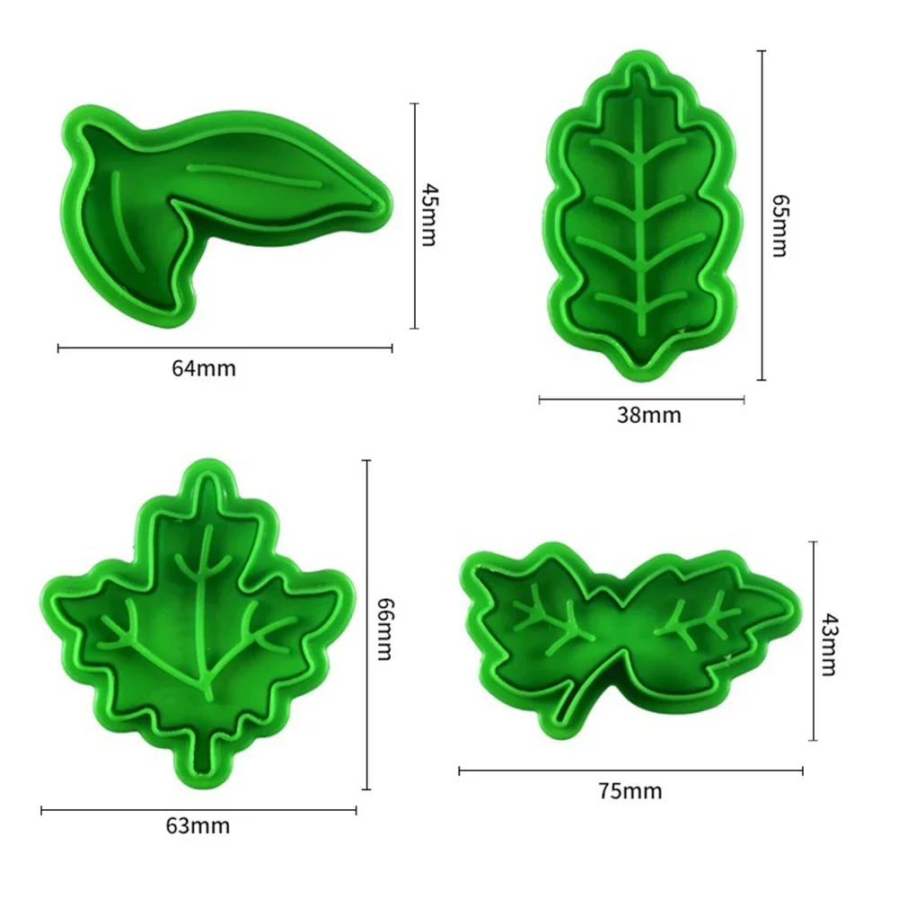 Cute Baking Biscuit Mold Diy Leaf Shape Embossing Cookie Cutter Fondant Leaf Mold Supply 3/4pcs cookie cutter cookie mould fondant cutter cookie printing mold baking mold