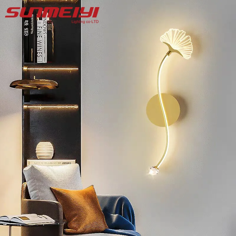 Modern LED Acrylic Luxury Iron Art White/Black/Gold Bedroom Living Room Attic Passage Interior Wall Lighting images - 6