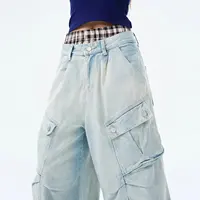 Women's Clothing Plus Size American Style Multi Pocket Denim Shorts Summer Oversize All-match Jeans for Women Y2k Loose Pants - Image 4