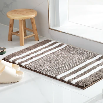 Olanly Absorbent Bath Mat Quick Dry Anti-Slip Bathroom Show Carpet Soft Kitchen Plush Rug Foot Pad Floor Protector Doormat Decor 47