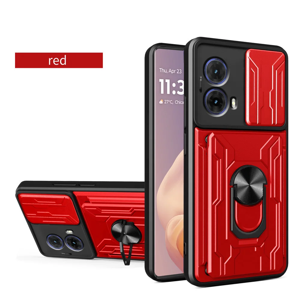 Card Holder Armor Hybrid Ring Cover with Camera Protection