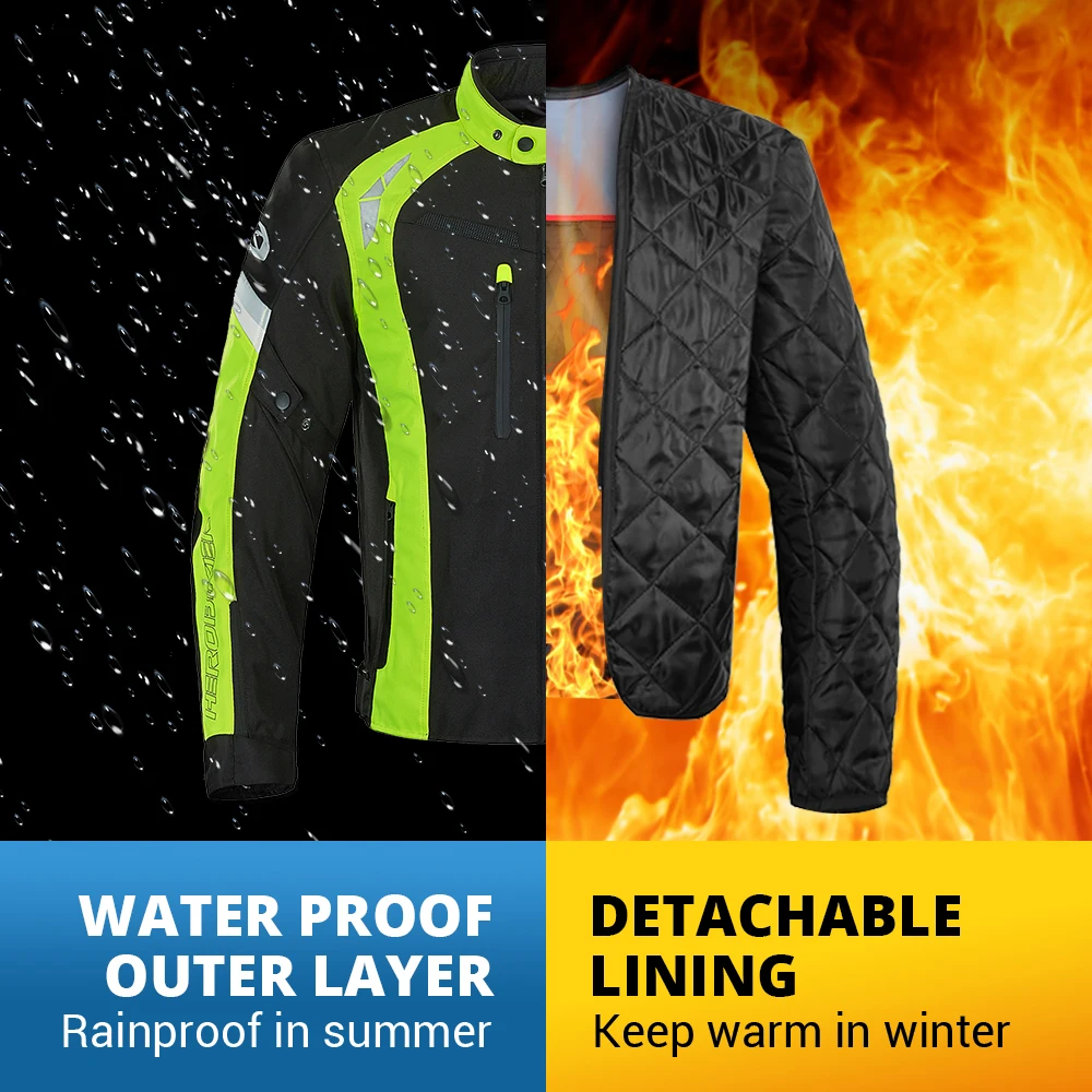 Waterproof Motocross Clothing Wear-Resistant Motorcycle Jacket Anti-Fall Motorcycle Equipment Reflective Men's Biker Coat