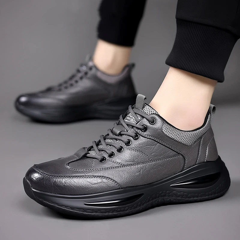 Men's Shoes Spring Autumn New Fashion Men Casual Sports Leather Shoes Casual Fashion Increase Height Shoes Business Casual Shoes 5