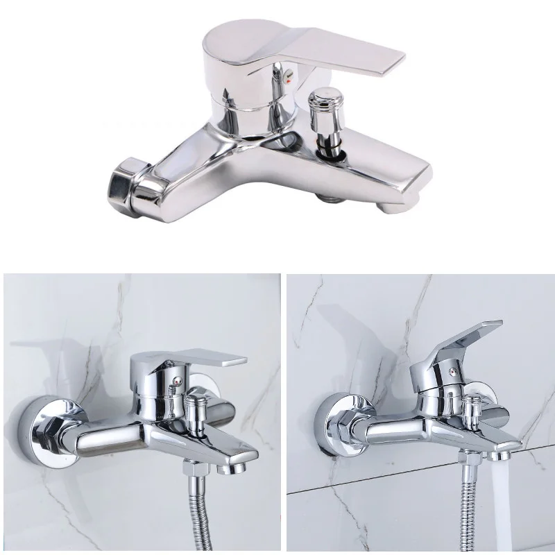 

Wall Mounted Bathtub Faucet Triple Hot and Cold Mixing Water Faucet Sink Spray Shower Head Deck Basin Mixer Valve Bath Hardware