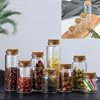 1X 25/30/35/50/55/70/80/90/125/150/180ml Glass Bottle With Cork Candy Spice Glass Jars Art Craft Wedding Favors 11 Sizes U-pick 6
