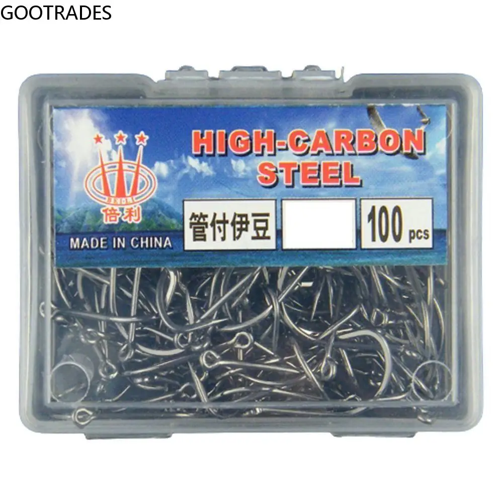 

100 PCS High Carbon Steel Hook With Fish Hook Box 5#-12# Carp Fishing Barbed Fishing Hook Fishing Accessories