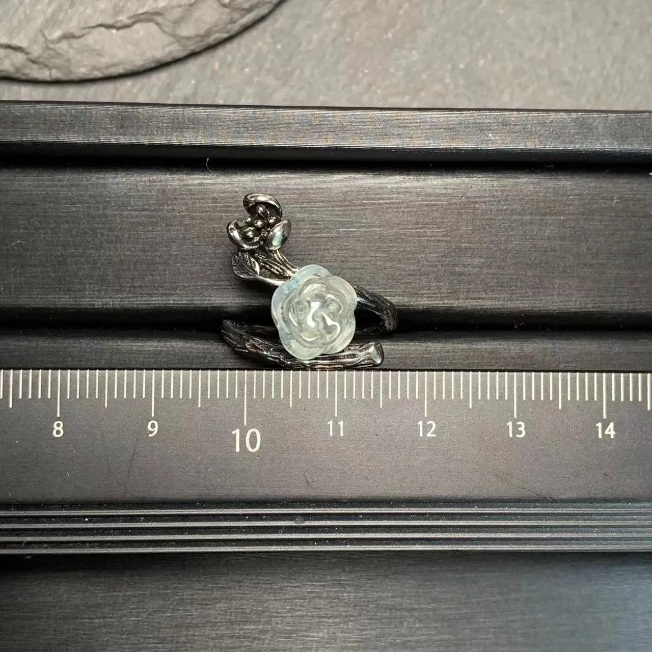 Natural Fluorite Flower Ring Female Jewelry for Women Gift Colorful Stone Crystal Cute Unique