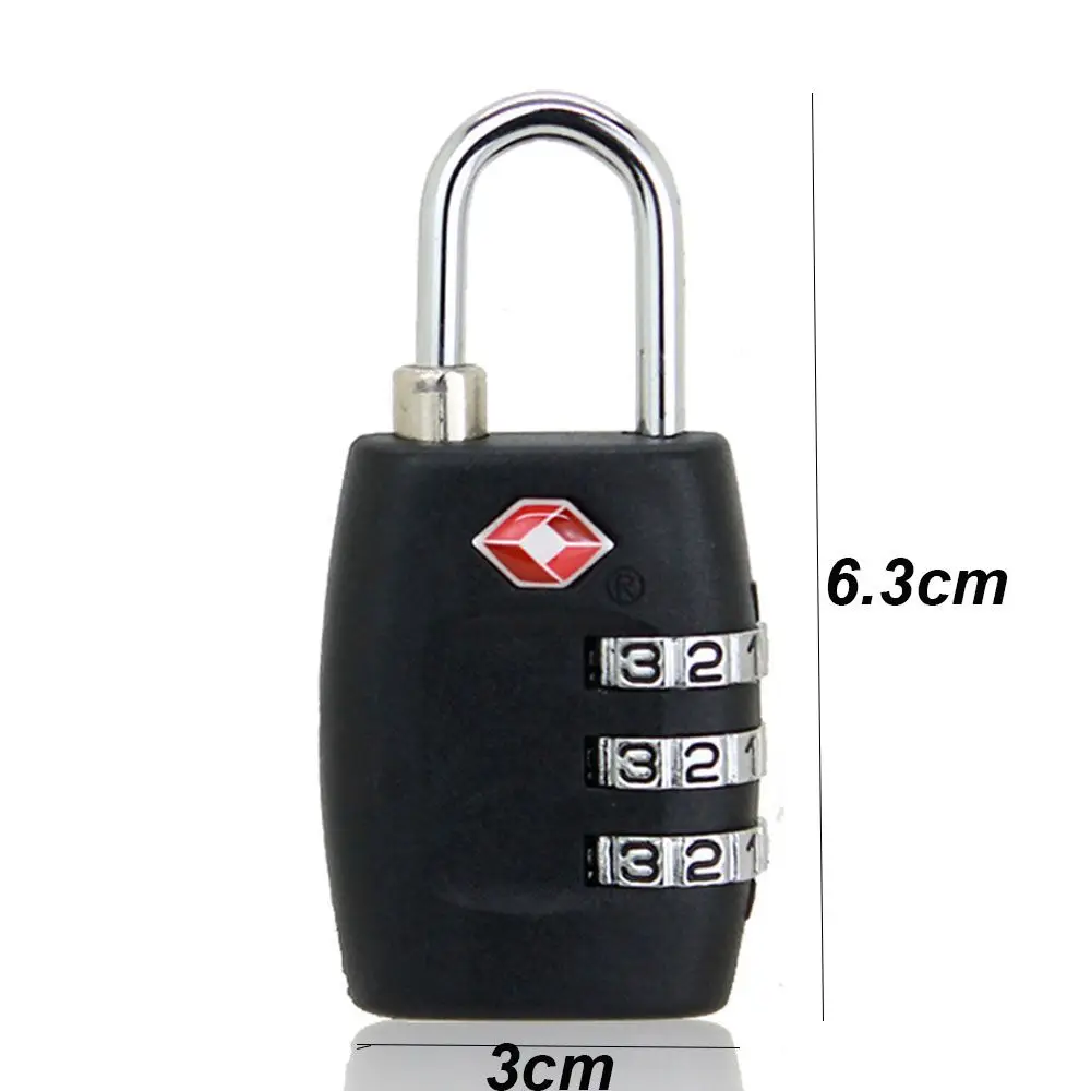 1Pc Combination Lock Travel Suitcase 3 Position Resettable Lock TSA Luggage Duffle Bag Password Locker