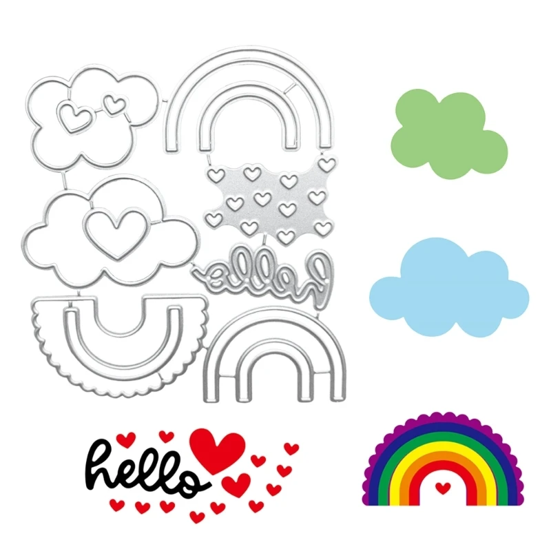 Modello Stencil Per Goffratura Fai-Da-Te In Acciaio Carbonio Con Cuori D'Amore E Arcobaleni Per Decorazioni Decorative