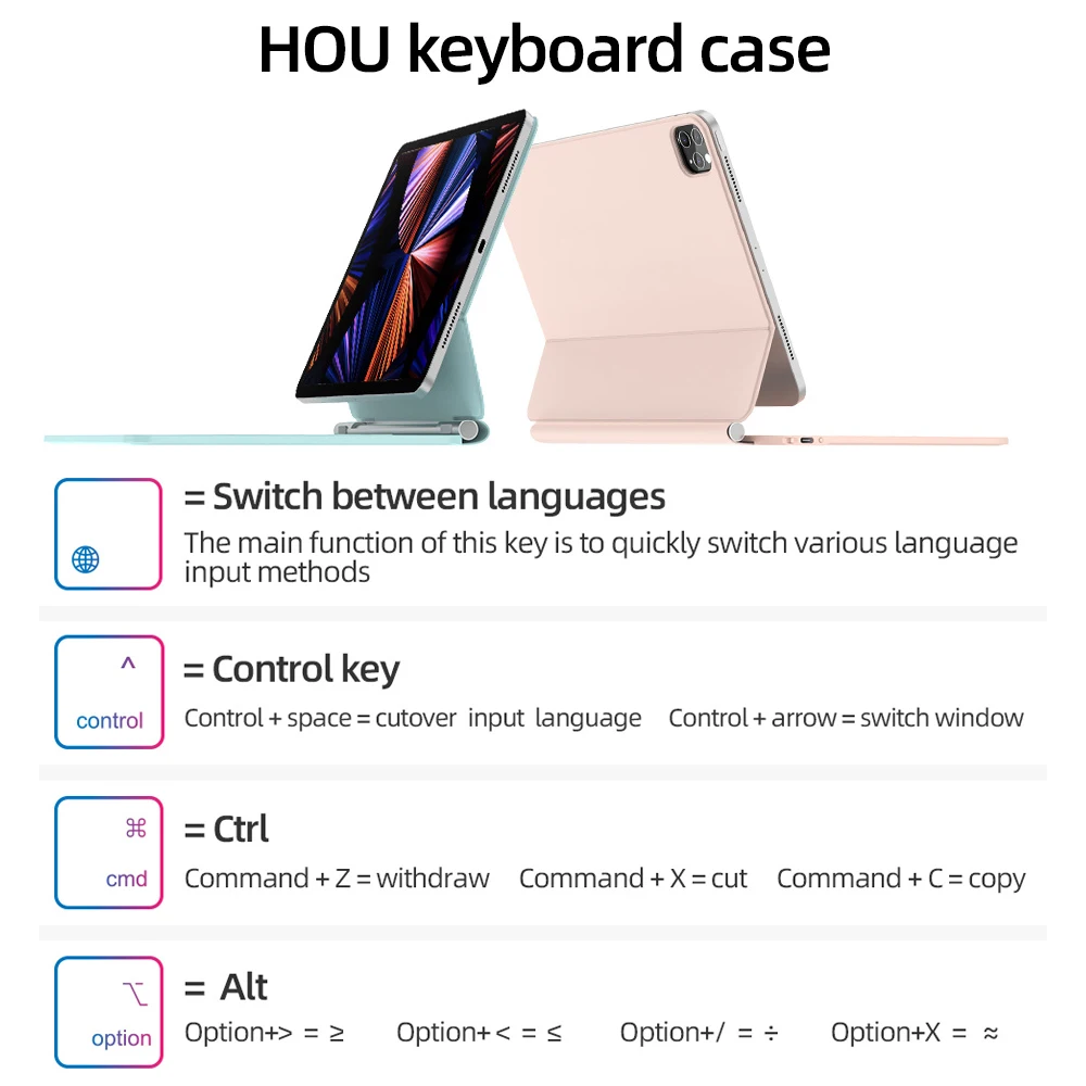 HOU Magic Keyboard for iPad Pro 11 Air4 5 Bluetooth Foldable 4 Color  Magnetic iPad Keyboard Office Travel Mini Wireless keyboard - AliExpress