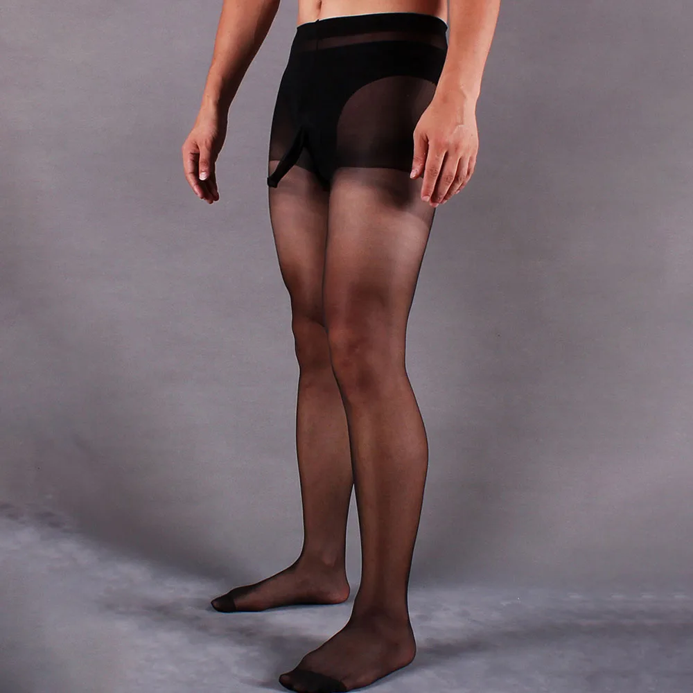 Mens Sexy See Through Pantyhose Super Elastic Glossy Stockings Ultra Thin Sheer Tights Convex Pouch Underwear Socks Hombre men stockings,mens pantyhose